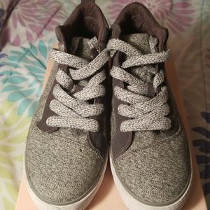 TOMS high tops, suede and textile